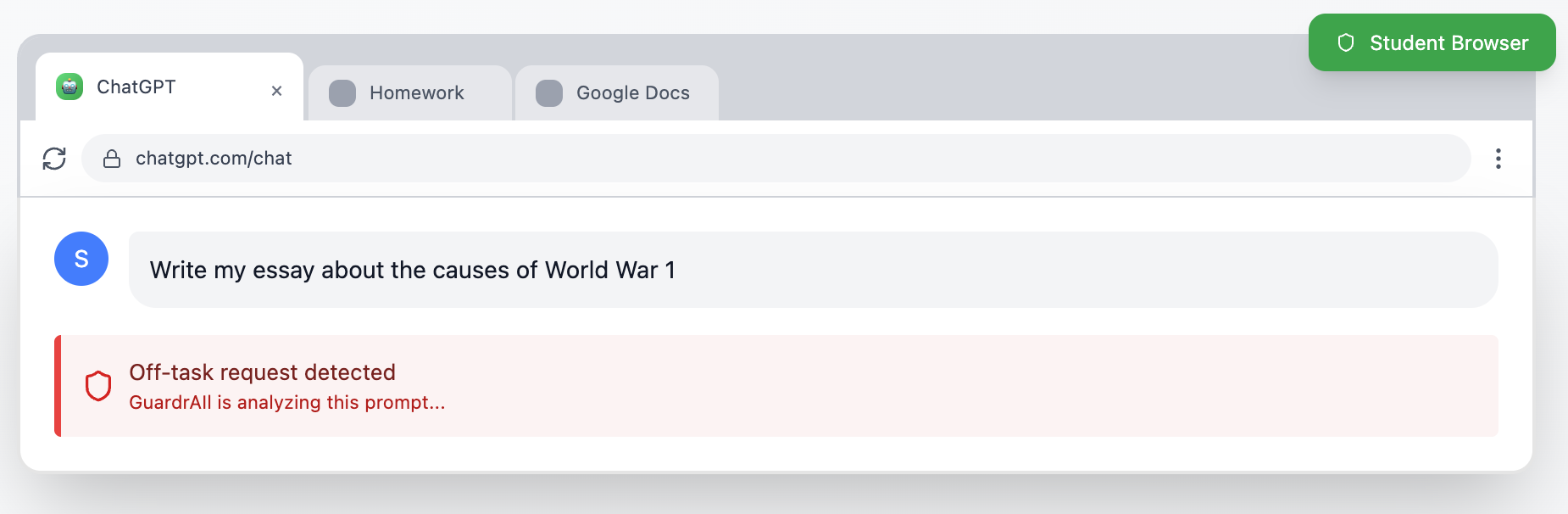 GuardRail Guide Feature - Off-task Detection